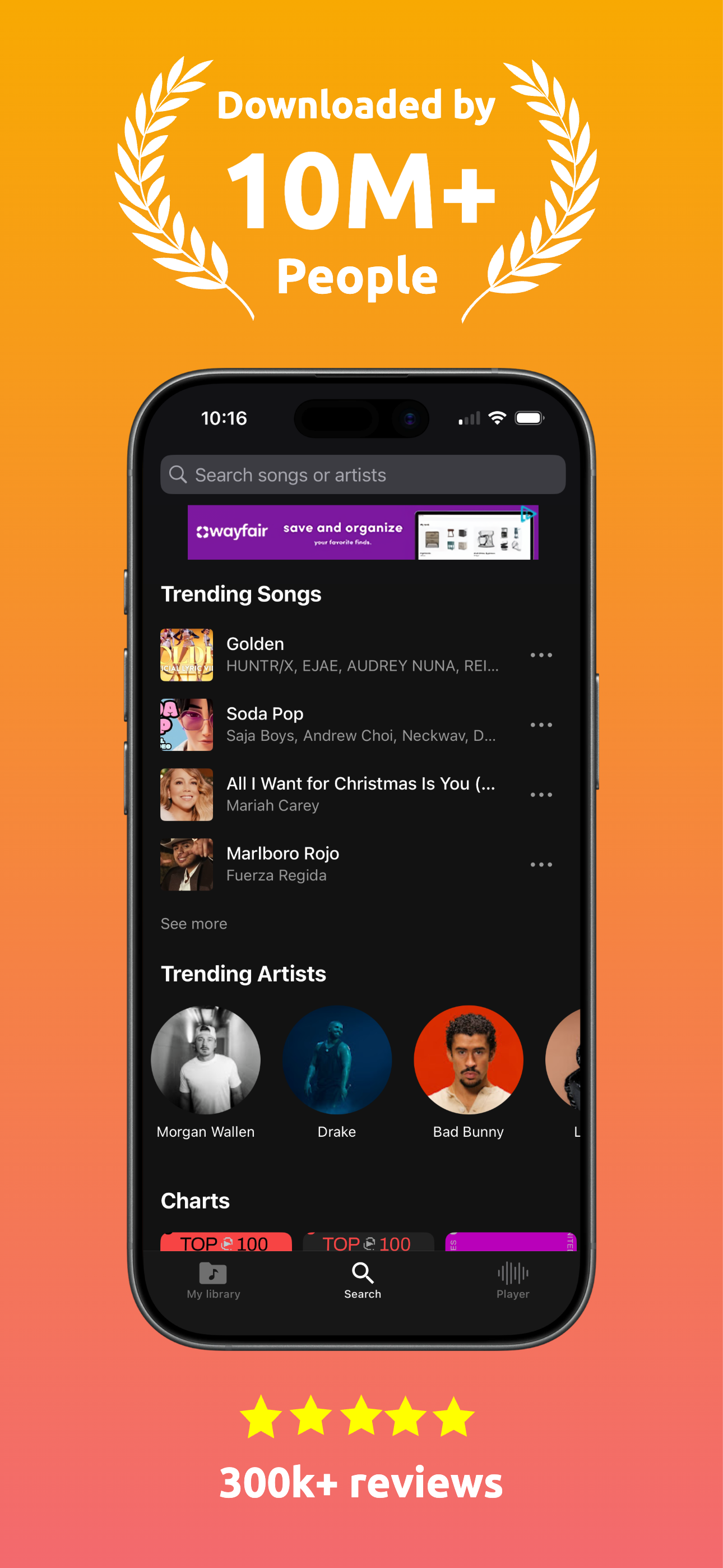 Trending Music app - Downloaded by 10M+ People