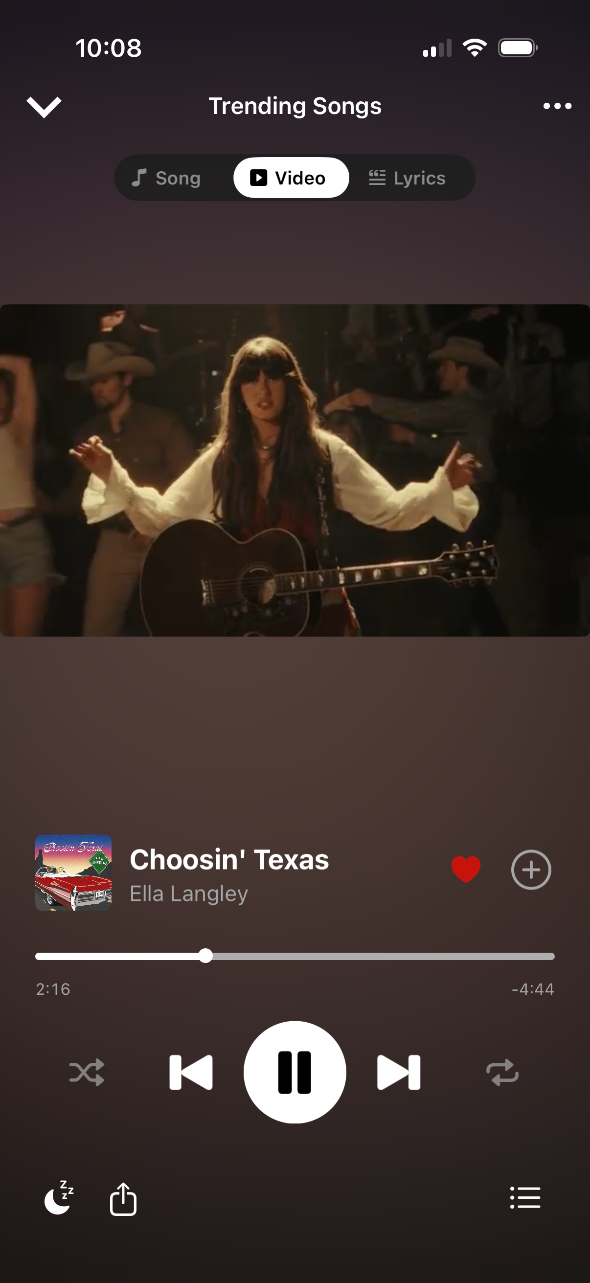 Trending Music playing the music video for Choosin' Texas by Ella Langley